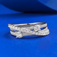 wholesale S925 silver three-circle wrapped brushed stack ring, a stylish and versatile fashion statement-R1164 Brushed Ring>Size 6