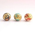 wholesale Metal material: Ancient Vietnamese sand gold, Year of the Dragon, cloisonné enamel relief, dragon pearl through-hole bead, DIY accessory bracelet, lucky charm bead-0-0