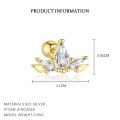 wholesale S925 Sterling Silver French-style Zircon Geometric Round Stud Earrings For Women, Small Batch Luxury Cross-border Design-0-4