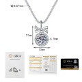 S925 Sterling Silver Moissanite 1ct D Color Necklace-0-0