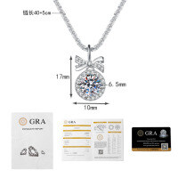 S925 Sterling Silver Moissanite 1ct D Color Necklace-1 carat moissanite  925 silver