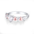 wholesale S925 Sterling Silver Foreign Trade Hot-Sale Women's Heart-Shaped Ring with Design Sense, Wedding Love Ring for Women, High-End Feel-0-4