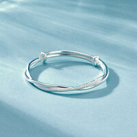 wholesale 999 Solid Silver Möbius Ring Bracelet for Women, Young Style Full Silver Bangle Starry Sky Bracelet-Silver bracelet about 23.5 grams 999 silver