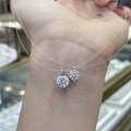 S925 Silver Invisible Moissanite Pendant Necklace for Women-0-2