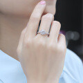 925 Sterling Silver Exquisite Floral Ring with Moissanite for Women-0-1