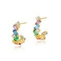 wholesale S925 Sterling Silver with Colorful Zircon New Fashion Popular Rainbow Earrings for Women, Personalized and Elegant, Drop Shipping Available-0-5