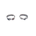 wholesale Sterling Silver Maker S925 Minimalist Plain Mobius Ear Clasp Women Ins Style Personalized Elegant High-end Versatile Earrings-0-4