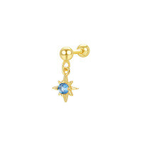wholesale S925 Sterling Silver Opal Inlaid Ear Clasps with Cross-Border Light Luxury Design, Versatile and Stylish-E4379-Gold/Single 925 Silver