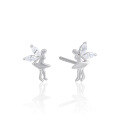wholesale S925 Sterling Silver Niche Student Elf Earrings for Women with Inlaid Diamond Zirconia Factory Wholesale-0-4