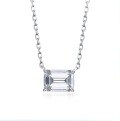 wholesale S925 Silver Pagoda-Cut Necklace for Women, High-Carbon Diamond Olive-Shaped Stacking Collarbone Chain, New by Zhuo Zhifan-0-1
