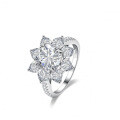Sterling Silver 3ct Moissanite Ring Women's Fancy Square Sunflower Wholesale-0-4