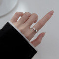 wholesale S925 Sterling Silver Polished 3D Heart Full Diamond Cross Ring Simple Korean Style Elegant Jewelry J9756-0-2