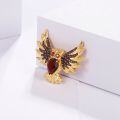 wholesale 925 Silver Designer Gemstone Brooch Pendant Owl Design High-End Natural Garnet Necklace Pendant-0-1
