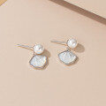 wholesale S925 Sterling Silver Fresh and Sweet Ins Style Small and Unique Design Fan-shaped Beaded Earrings M05784-0-2