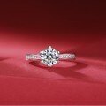 18K Gold-Plated 925 Sterling Silver Micro-Pavé Moissanite Six-Prong Ring Wholesale-0-2