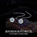 Sterling Silver Moissanite Six-Prong Ear Stud Earrings, Cross-Border Hot Style-0-0