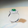 wholesale S925 Silver Jewelry Women's Ice Cut High Carbon Diamond Ring, TikTok Live Stream Same Style High-End Paraiba Green Diamond Ring-0-2