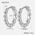 wholesale 925 Silver Polished Circle Earrings with Ball Clasps, Pure Silver Earrings, Light Luxury Advanced Ins Style for Cross-Border E-Commerce in Europe and America-0-8