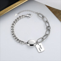 wholesale S925 Sterling Silver Good Luck Pendant Chain Bracelet, Versatile Fashion Accessory for Women-019S/approx. 7.3g 925 silver