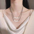 wholesale S925 Sterling Silver Minimalist Plain Curb Chain Retro Unisex Versatile Hip Hop Necklace-0-0