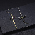 wholesale 925 Silver Dark Series Designer High-End Dagger Gothic Earrings with Natural Gemstones-0-2