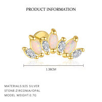 wholesale S925 Sterling Silver Star Tassel Inlaid With Zircon Earrings For Women, European And American French Stylish Personality High-end Sense-E4863-Gold/Single 925 Silver