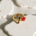wholesale S925 Sterling Silver All-Over Red Elk Romantic Rose Flower Ring, Minimalist and Versatile for Daily Wear-0-3