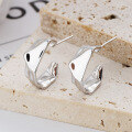 wholesale S925 Sterling Silver Korean-style Geometric Irregular Minimalist Small C-Hoop Earrings for Women-0-1