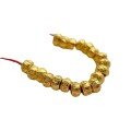 wholesale Metal material: 925 ancient silver gold-plated fittings, engraved coiled small gold circle, six-syllable mantra spacer, meteorite surface, twist spacer bead DIY-0-4