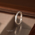 wholesale S999 Sterling Silver Minimalist Frosted Textured Twist Pattern Adjustable Niche Couple Rings-0-5