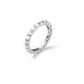 wholesale S925 Sterling Silver Ins-style Stackable Polished Row Diamond Ring Design Unisex Jewelry R01697-0-4