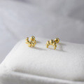 wholesale Sterling silver fresh and sweet croissant screw clasp earrings with design sense for women M05352-0-1