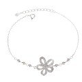 wholesale S925 Sterling Silver Light Luxury Diamond-Inlaid "Worldly Wealth Flower" Bracelet, Lucky Five-Petal Flower, Niche and High-End, for Female Best Friends-0-4