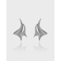 wholesale S925 Sterling Silver Korean Version Ins Original Design Minimalist Versatile Seagull Series Textured Stud Earrings for Women-0-0