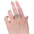 wholesale S925 Sterling Silver European and American New Style Dazzling Heart-Shaped Full Diamond Ring for Fashionable Commuting-0-4