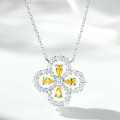 925 Silver Four-Leaf Clover Necklace Women's Red Gangyu Full Diamond High-End Craftsmanship Clavicle Chain-0-5