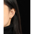 wholesale S925 Sterling Silver Korean Version Ins Small and Unique Design Minimalist Geometric Irregular Concave-Convex Surface Lava Texture Earrings-0-2