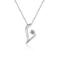 wholesale S925 Silver Korean Style Minimalist Musical Note Pendant Necklace for Women with Diamond Accent, Wholesale Collarbone Chain-0-4