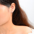 wholesale 925 Sterling Silver Rose Gold Earrings, Minimalist and Elegant Small Niche Design, Luxurious and Versatile Moissanite Studs for Women, Cross-border-0-3