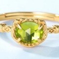 wholesale 10K Gold Plated S925 Silver Fashionable and Minimalist Peridot Ring, Korean Style Ins Trend Jewelry for Drop Shipping-0-3