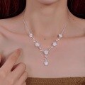 wholesale 999 Silver Maker's Romantic Rose Branch Necklace, Light Luxury Collarbone Chain, High-End Sense Autumn and Winter Accessories for Girlfriend-0-1