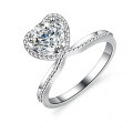 Sterling Silver Moissanite Heart-Shaped Ring for Women-0-2