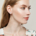 S925 Silver White Opal Earrings, Arched Design, Wholesale, Cross-border Live Sales-0-1
