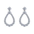 wholesale Metal material first: ZHUO ZHI FAN Jewelry New European and American Luxurious Pear-shaped Teardrop Earrings Ear Studs for Women, Fashionable Versatile-0-4