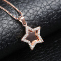 wholesale S925 Sterling Silver Korean and Japanese Style Zircon Star Pendant Necklace, Dainty and Fresh Star Accessory Choker, Wholesale Sweet Style Necklace for Women-0-4