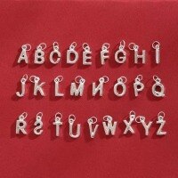 wholesale Metal 999 Sterling Silver, Pendant Letter Necklace for Men and Women, Separate Pendant Without Chain, Silver Jewelry DIY Bracelet Accessory-W a