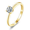 Metal Heart-Cut Zirconia Women's Split Shank Solitaire Ring, Light Luxury Cross-Border Hot-Style Wholesale-0-7