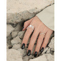 wholesale S925 Sterling Silver Korean Version INS Minimalist Niche Design Cold Tone Versatile Fluid Texture Adjustable Ring for Women-0-3