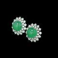 wholesale Gold-Plated 925 Silver High-Carbon Diamond Muzo Green Natural Chalcedony New Chinese Style Hao Lei Same Versatile Women's Earrings-0-2