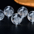 wholesale Metal material natural white crystal carved Manjushri wisdom mantra round bead spacer bead lucky bead handmade DIY crystal beaded jewelry-0-1